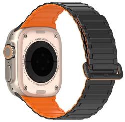 DUX DUCIS KJ pótszíj (egyedi méret, nagy, szilikon, izzadságálló, mágneses) FEKETE/NARANCSSÁRGA Apple Watch Series 5 44mm, Watch Series 4 44mm, Watch Series 3 42mm (GP-162523)