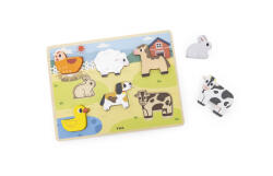 Viga Toys Puzzle senzorial incastrat - ferma, viga (44702)