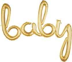 Amscan Фолиев балон надпис "baby" златен