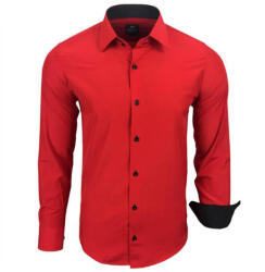 RUSTY NEAL cămașă bărbați R-44 cu mânecă lungă, slim fit Rosu 6XL