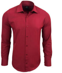 RUSTY NEAL cămașă bărbați R-44 cu mânecă lungă, slim fit Claret L