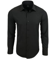 RUSTY NEAL cămașă bărbați R-55 cu mânecă lungă, slim fit Negru XL