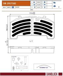 DANBLOCK set placute frana, frana disc DANBLOCK DB 2917182 (DB 2917182)