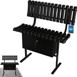 KOTARBAU Cemetery bancă cu spătar de depozitare negru 75 cm (R458)