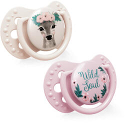 LOVI Силиконови залъгалки Lovi - Wild Soul, 6-18 m, 2 броя, Розови (22/884g)