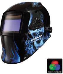 IWELD FANTOM4 XL Automata hegesztő fejpajzs (kék-koponya) - hegesztestechnika-webaruhaz