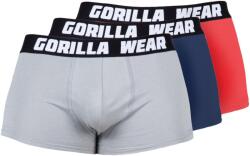 Gorilla Wear - Boxershorts 3-pack - Boxeralsó 3 Részes Csomag - Szürke/kék/piros
