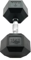 Sveltus - Hexagonal Dumbbell - Hex Hatszögletű Egykezes Gumírozott Fix Edzőtermi Kézisúlyzó - 15