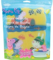 Suavipiel Fürdőszivacs készlet Peppa malac 3db, versenyautózás - Suavipiel Peppa Pig Bath Sponge 3 db