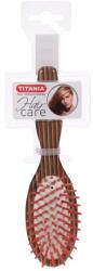 TITANIA Masszázs hajkefe fanyélell 17, 5 cm - Titania Hair Brush Wood 7 Rows Small