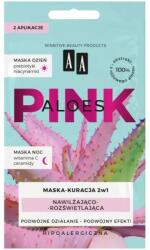 AA Hidratáló és világosító arcmaszk, éjjeli-nappali - AA Aloes Pink Moisturizing & Illuminating Mask 2 x 4 ml