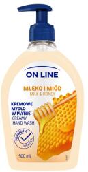 On Line Krémszappan Tej és méz - On Line Milk & Honey Liquid Soap 500 ml