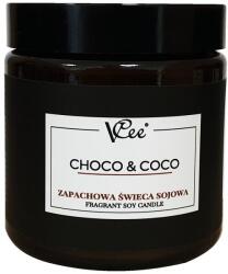 VCee Szójagyertya édes csokoládé aromával, kókuszdió jegyekkel - Vcee Choco & Coco Fragrant Soy Candle 100 ml