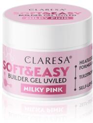 Claresa Modellező gél körömre - Claresa Soft & Easy Builder Gel UV/LED Milky Pink 90 g