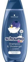 Schauma Sampon-tusfürdő gél gyerekeknek - Schwarzkopf Schauma Kids Shampoo & Shower Gel With Blueberry 400 ml