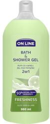 On Line Tusfürdő 2 az 1 Aloe vera és lime - On Line Freshness Aloe Vera & Lime Bath & Shower Gel 980 ml