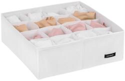 MAKEUP Textil tároló, 16 rekesz, fehér 30x30x10 cm Home - MAKEUP Drawer Underwear Organizer White