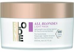 Schwarzkopf Maszk vékonyszálú, minden típusú hajra - Schwarzkopf Professional Blondme All Blondes Light Mask 200 ml