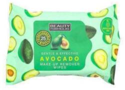 Beauty Formulas Avocado Make-up Remover Wipes - Sminklemosó törlőkendők avokádóval 25 db