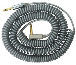 VOX VCC-090SL egyenes-pipa jack, spirális hangszerkábel - 9 méter - ezüst