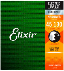 Elixir 14777 NanoWeb 5-String Light rozsdamentes acél 45-130