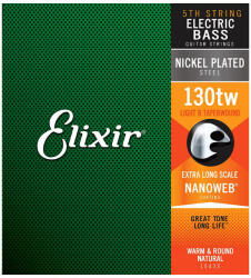 Elixir 15433 NanoWeb Light B XL Nickel ötödik basszus húr . 130 (Extra hosszú)