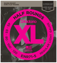 D'Addario ENR71-5 Half Rounds Regular Light 45-130