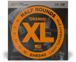 D'Addario EHR340 Half Rounds Light Top/Heavy BTM 10-52