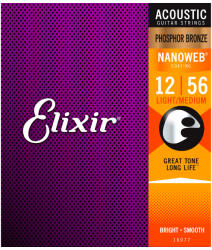 Elixir 16077 NanoWeb Light-Medium Acoustic foszforbronz 12-56