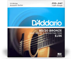 D'Addario EJ36 bronz 10-47 - 12 húros