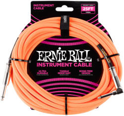 Ernie Ball 6067 szövet hangszerkábel - 7, 65 méter - narancssárga