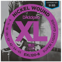 D'Addario EXL120-8 Nikkel 09-65 (8-húros)