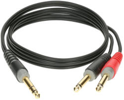 KLOTZ AY1-0200 - 1x6, 3 sztereó jack - 2x6, 3 mono jack Y-kábel - 2 méter
