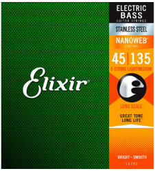 Elixir 14782 NanoWeb 5-String Light/Medium rozsdamentes acél 45-135