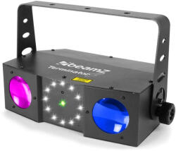 BeamZ Terminator IV Double Moon RGBW + lézer + stroboszkóp fényeffekt