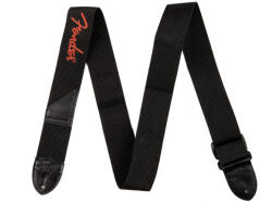 Fender Logo Strap Black/Red gitárheveder - piros felirattal