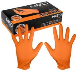 NEO TOOLS 97-690-L Perforált nitril kesztyű, narancssárga, 50 db-os, L (97-690-L)