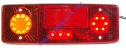 WAS Hátsó lámpa (ZUK tip. ) prizma, LED-s helyzetjelző-, fék, irányjelző-, + LED rendszámvilágítás, 264x102x65 mm, bal, 12V/24V (483-551dl) (483-551dL) - jarmulampa