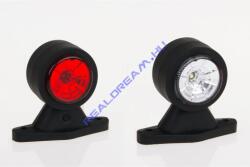 Fristom Szélességjelző 12-24V LED-es piros/fehér 90 fokos rövid egyenes 88mm kinyúlás (FT-9A LED) (FT-009ALED)