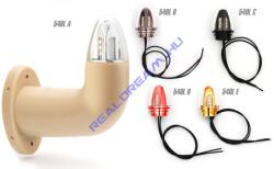 WAS ! ! ! AKCIÓ! ! ! a készlet erejéig - Viking szélességjelző (drapp) 12/24V LED-es Piros/Fehér 90fokos rövid karos BAL oldal 150mm kinyúlás (540L(A)-W75.1) (540L(A)-W75.1)