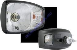 WESEM JCB Fényszóró(H4)+Helyzetjelző+Index BAL oldal, Hátsó csavaros, Deutsche csatlakozó, 225 x 150mm vast. : 130mm (felfogatással 190mm) RGV1.49000 (RGV1.49000) - jarmulampa