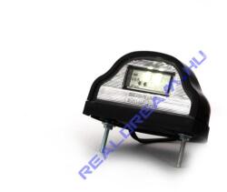 WAS Rendszám megvilágítás FEKETE 12-24V közepes ívelt domború 2LED-es 101x59mm, mag. : 60mm, csavartáv. : 70mm (408-W72) (408-W72) - jarmulampa