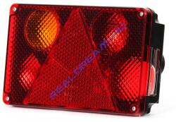 WAS Hátsólámpa 4 körös +háromszögprizma +rendszám Bal oldal 232mm x 142mm x 54mm (114w) (114-W21L) - jarmulampa