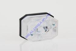 Fristom Szélességjelző 12-24V 8 szögletű fehér LED-es prizmás 65mm x 42mm (FT-1B) (FT-001BLED) - jarmulampa