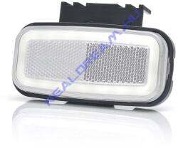 WAS W199, -es tipuscsalád. 1404. Első (fehér) NEON Led, -es helyzetjelző lámpa, prizmával. felfogatási adapterrel. 12-24V, -os kivitel. Vízállóság: IP6K9! Méretei: 117X56X42mm. 25 cm vezetékkel (1404-W199