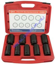 Genius Tools légkulcsfej készlet, metrikus, hosszú, 3/4", 9 darabos (IS-609DE)