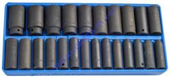 Genius Tools légkulcsfej készlet, metrikus, hosszú, 1/2", 24 darabos (DI-424M)