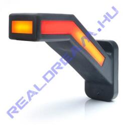 WAS W168.6DD tipuscsalád. 1259L. BAL oldali, 12-24V, -os NEON LED, -es 5 funkciós (első, hátsó helyzetjelző, szélességjelző, hátsó és dinamikus irányjelző) masszív hajlított gumiágyas szélességjelző. Mére