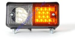 WAS Traktor Első helyzetjelző (LED-es) + index (LED-es), JOBB oldal, 150 x 70mm, vast. : 77mm, felfogatás 2 csavarral alul(110mm) vagy hátul(55mm) (491-W07dP) (491-W07dP) - jarmulampa