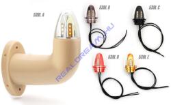 WAS ! ! ! AKCIÓ! ! ! a készlet erejéig - Viking szélességjelző (drapp) 12/24V LED-es Piros/Fehér/Sárga 90fokos rövid karos BAL oldal 150mm kinyúlás (539L(A)-W75.1) (539L(A)-W75.1) - jarmulampa